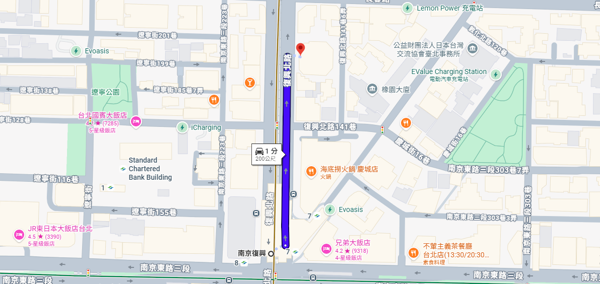 金典酒店 路線圖